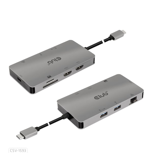 CLUB3D CSV-1593 dockingstation USB 3.2 Gen 1 (3.1 Gen 1) Type-C Metallic