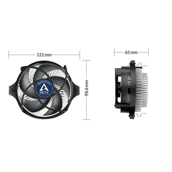 ARCTIC Alpine 23 CO Processor Luftkylare 9 cm Aluminium, Svart 1 styck
