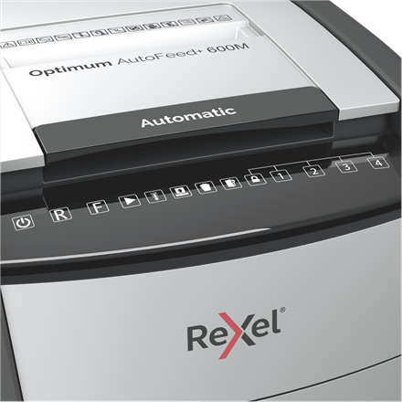 Rexel Makulator Optimum AutoFeed+ 600M mikromakulering, 2x15mm P5