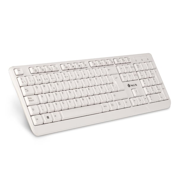 NGS Spike, QWERTY, ES näppäimistö Universaali USB Espanja Valkoinen