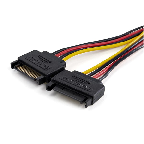 StarTech.com SATA till LP4-splitter för strömkabeladapter - 4-stifts LP4 till Dual SATA Y-kabel för kringutrustning - PVC-hölje - 0,75 mm²-ledning