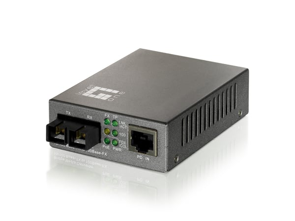 LevelOne FVT-0104TXFC netværksomformer til medie 100 Mbit/s Enkeltilstand Sort