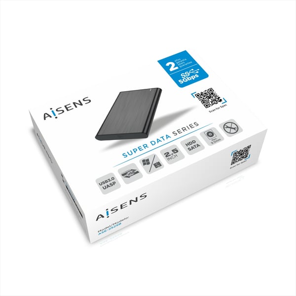 AISENS ASE-2525B drevkabinet SSD kabinet Sort 2.5"