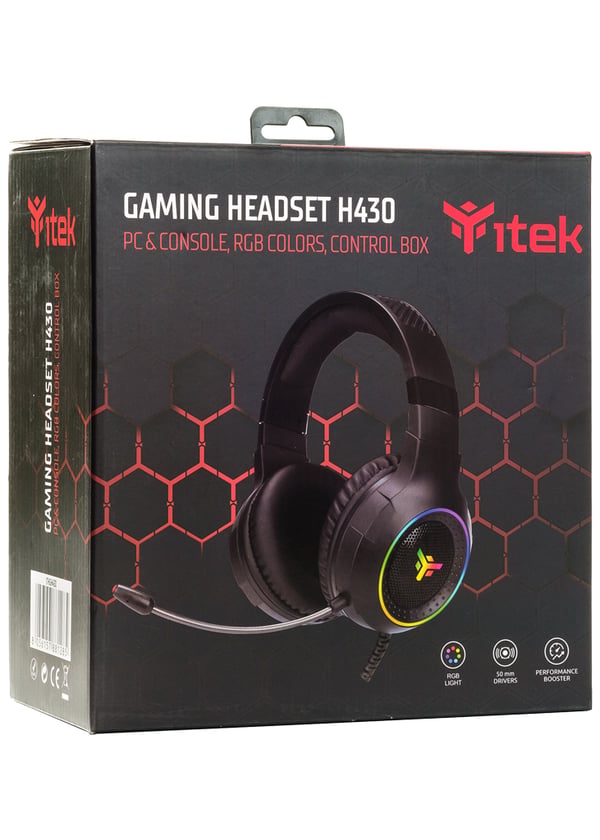 itek H430 Headset Kabel Huvudband Spela Svart