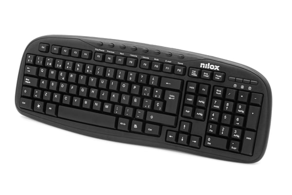 Nilox TECLADO MULTIMEDIA USB ESPANOL näppäimistö Universaali QWERTY Espanja Musta