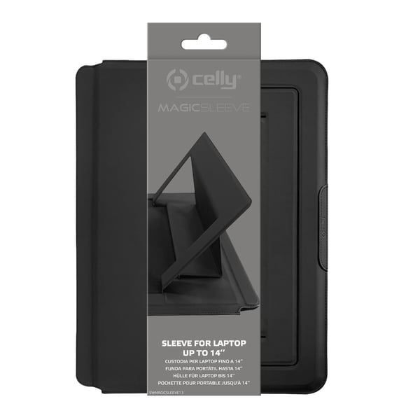 Celly SWMAGICSLEEVE13 taske og etui til laptop 35,6 cm (14") Sort