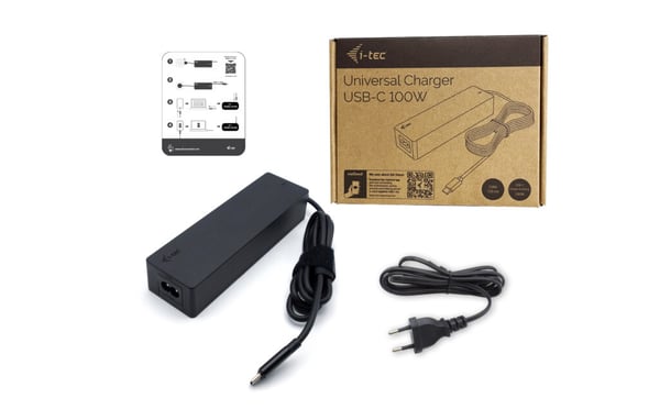 i-tec CHARGER-C100W virta-adapteri ja vaihtosuuntaaja Sisätila 100 W Musta