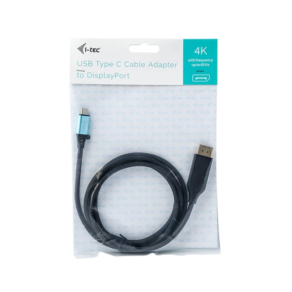 i-tec C31CBLDP60HZ videokaapeli-adapteri 1,5 m USB Type-C DisplayPort Musta