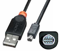 Lindy USB Digital Camera Cable USB-kablar 2 m USB A Svart