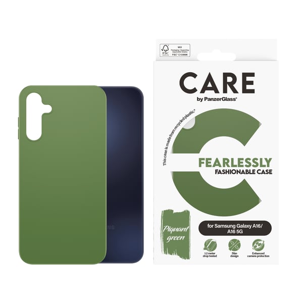 PanzerGlass CARE™ by ® Case Green Samsung Galaxy A16 4G | A16 5G mobiltelefonfodral Mobilskal Grön