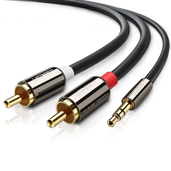 Ugreen 10584 audiokaapeli 2 m 2 x RCA 3.5mm Musta