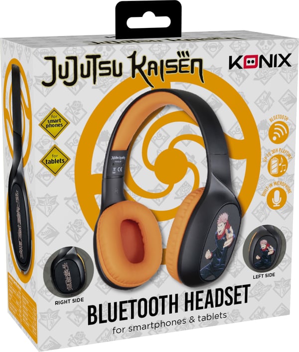 Konix KX JUJUTSU BT HEADPHONES Kuulokkeet Langallinen & langaton Pääpanta Pelaaminen Bluetooth Musta, Oranssi