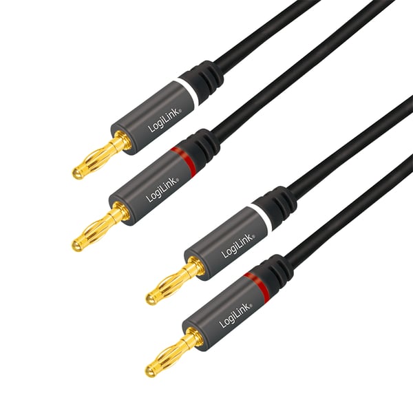 LogiLink CA1210 ljudkabel 3 m 2 x Banana Svart