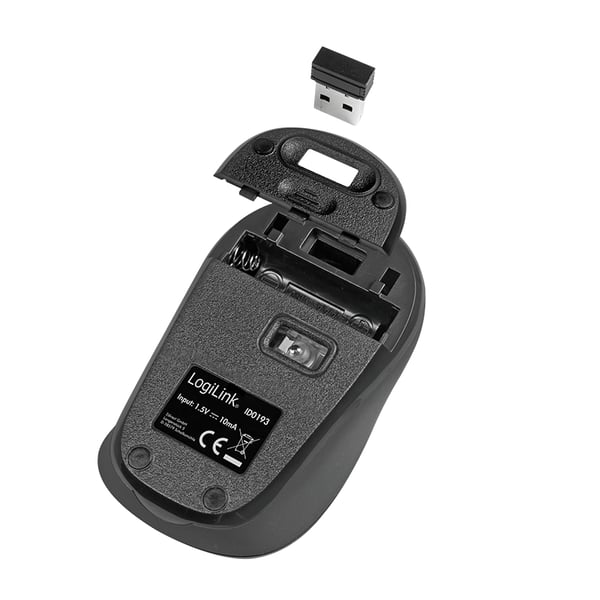 LogiLink ID0193 datormöss Kontor Högerhand RF Trådlös Optisk 1600 DPI