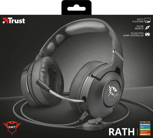 Trust GXT 420 Rath Headset Ledningsført Spil Sort