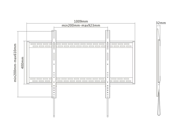 Equip 650323 TV-kiinnike 2,54 m (100") Musta