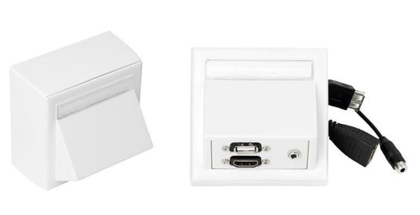 Vivolink WI221260 pistorasia HDMI + USB A + 3.5mm Valkoinen