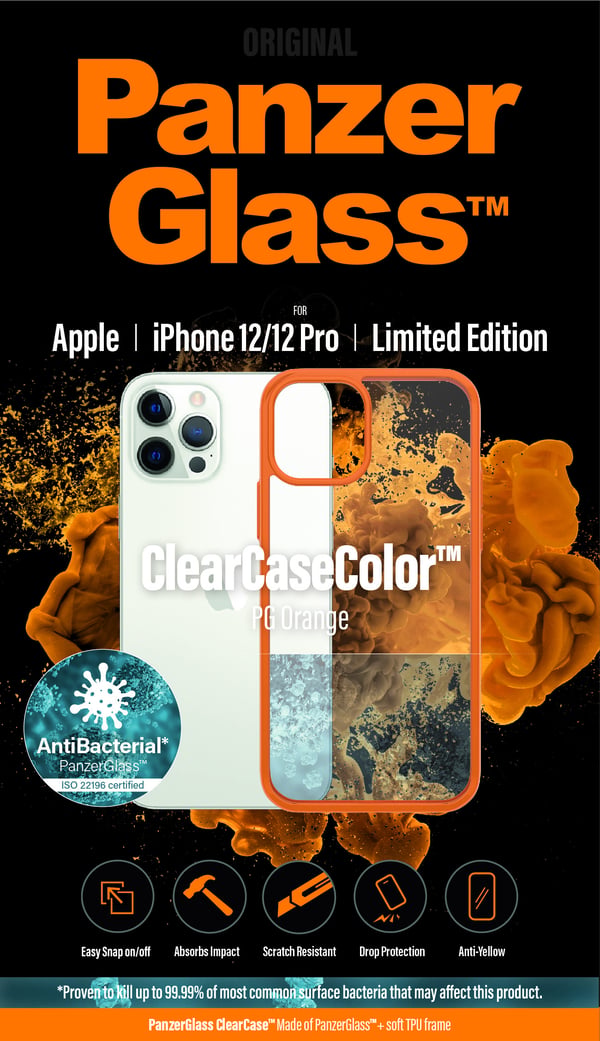PanzerGlass ® ClearCaseColor™ iPhone 12 | 12 Pro - ® Orange Limited Edition