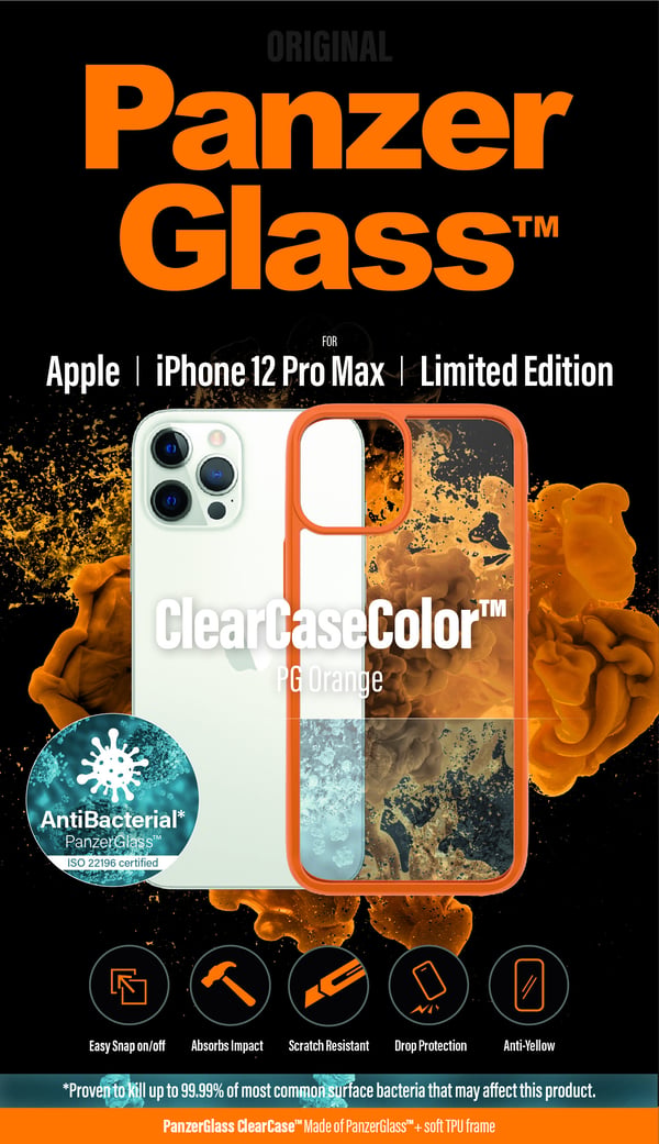 PanzerGlass ® ClearCaseColor™ iPhone 12 Pro Max - ® Orange Limited Edition