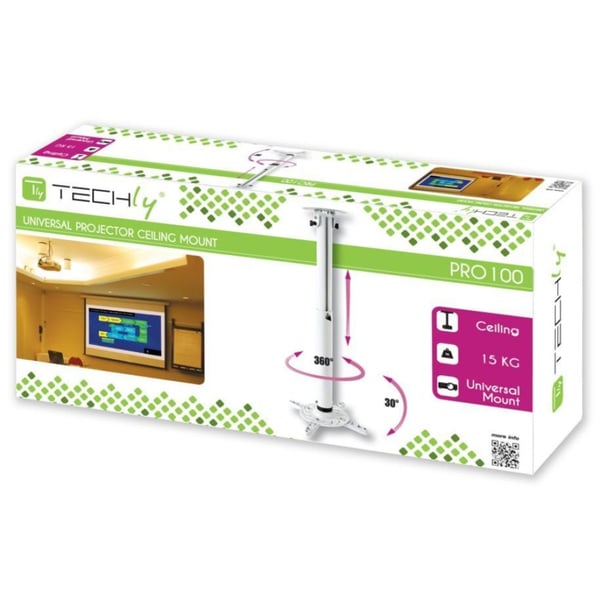 Techly ICA-PM 104MW monteringsbeslag til projektor Loft Hvid