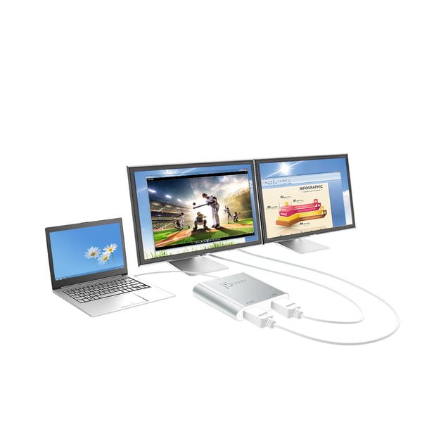j5create JUA365-N USB™ 3.0 till dubbel HDMI-adapter för flera skärmar