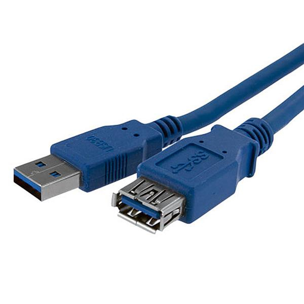 StarTech.com USB3SEXT1M USB-kabel USB 3.2 Gen 1 (3.1 Gen 1) 1 m USB A 5 Gbit/sek. Blå