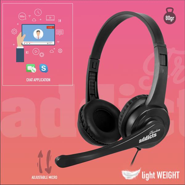 NGS VOX505 USB Headset Ledningsført Spil Sort