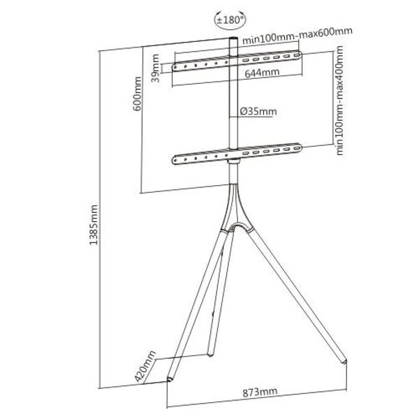 Techly ICA-TR18SAM TV-kiinnike 165,1 cm (65") Saksanpähkinä