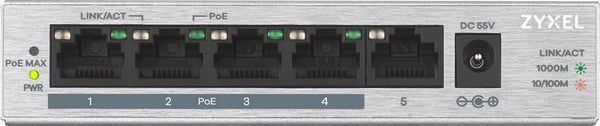 Zyxel GS1005HP Ikke administreret Gigabit Ethernet (10/100/1000) Strøm over Ethernet (PoE) Sølv