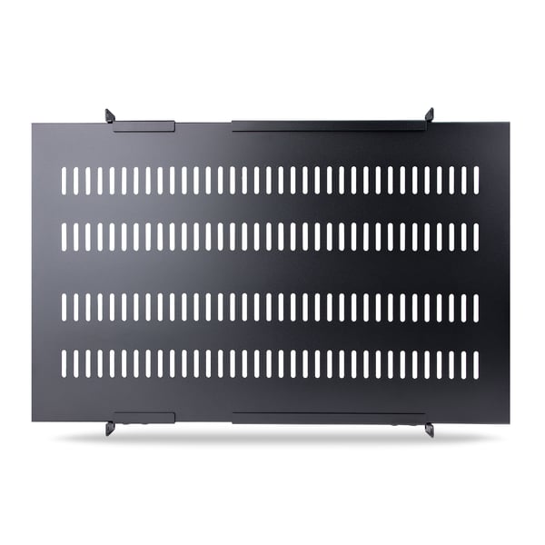 StarTech.com 1U ventilerat hyllplan med justerbart djup för rack - kraftigt, fast rackhyllplan - 113 kg
