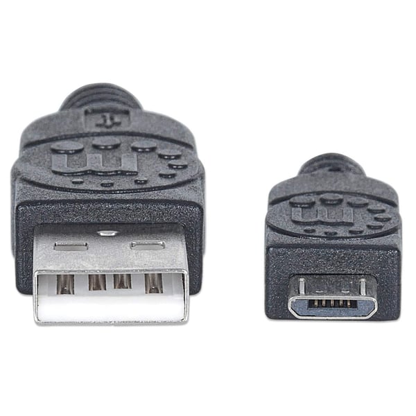 Manhattan 325684 USB-kaapeli USB 2.0 3 m USB A Micro-USB B 0,48 Gbit/s Musta