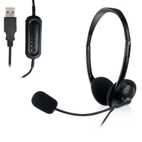 Ewent EW3568 kuulokkeet ja kuulokemikrofoni Langallinen Pääpanta Puhelut/Musiikki USB A-tyyppi Musta