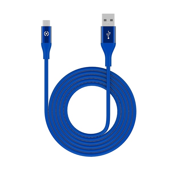 Celly USBMICROCOL3MBL USB-kabel 3 m USB A Micro-USB B Blå