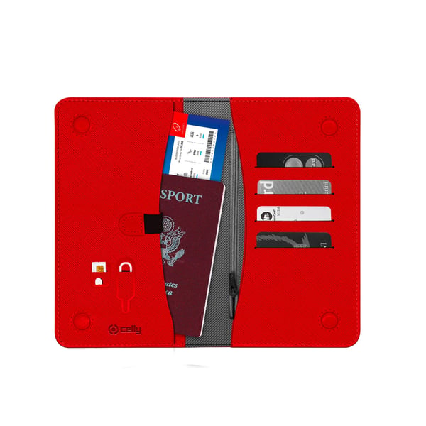 Celly Venere Passport Lompakko Punainen Tekonahka
