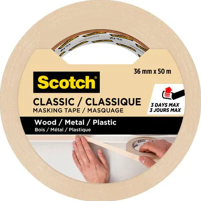 3M Classic 50 m Malertape Velegnet til indendørsbrug Beige