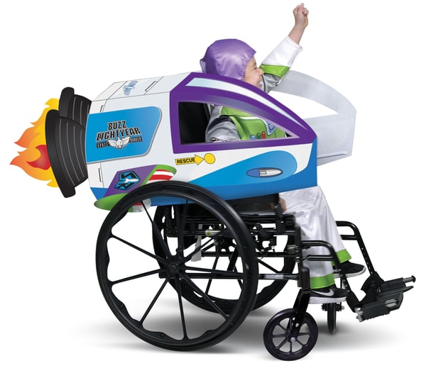 Disguise Toy Story Buzz Lightyear Spaceship Wheelchair Maskeraddräkt Barn Hankoppling Halloween 907 g