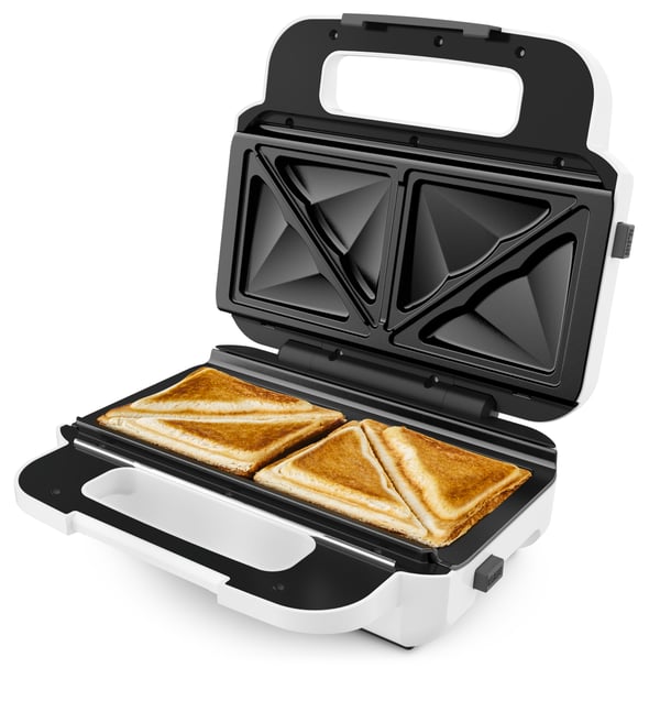 Tefal Snack XL SW7011 smörgåsgrill 850 W Vit, Rostfritt stål