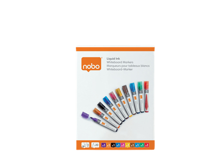 Nobo whiteboard marker rund spids 3 mm hurtigtørrende blæk, pakke/10 stk.