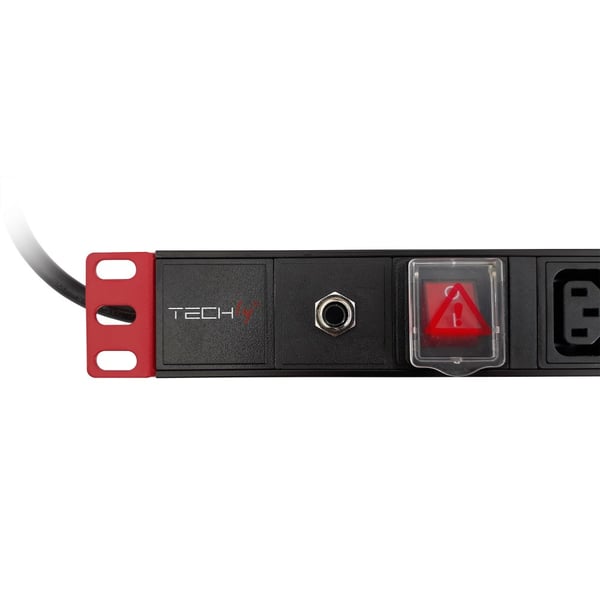 Techly I-CASE STRIP-8C strømforsyningsenhed (PDU) 8 AC stikkontakt(er) 1U Sort