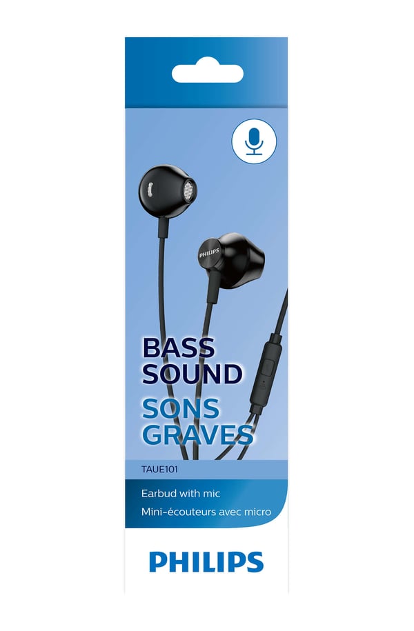 Philips TAUE101BK/00 hörlur och headset Kabel I öra Samtal/musik Svart