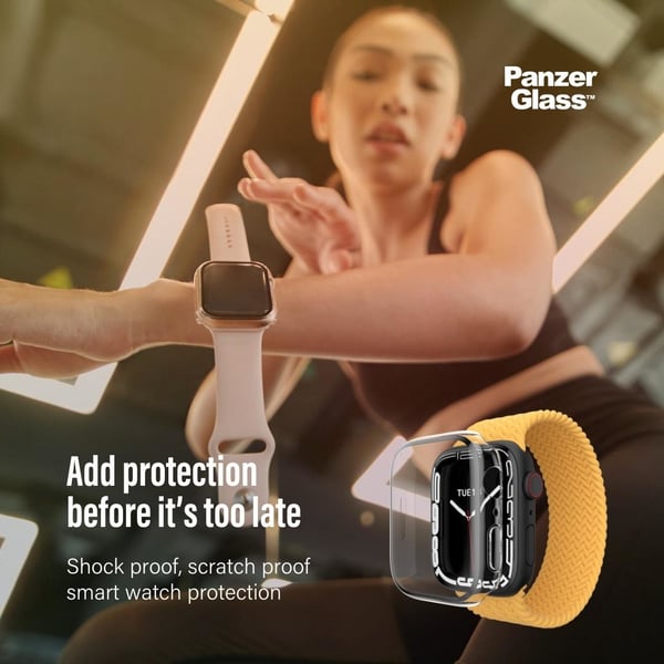 PanzerGlass ® Full body Case Black Apple Watch SE 3 | SE | 6 | 5 | 4 | 44mm Genomskinligt skärmskydd 1 styck