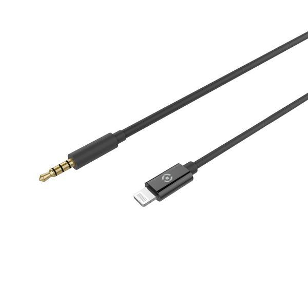 Celly USBLIGHT35MMBK kabel til mobiltelefon Sort 1 m 3.5mm Lightning