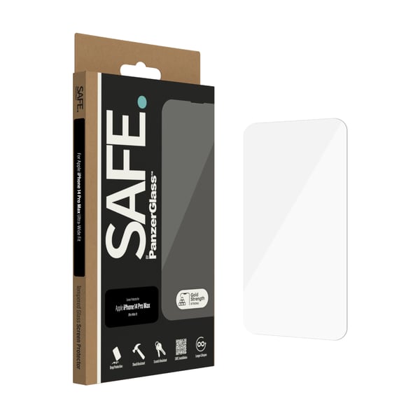 PanzerGlass SAFE. by ® Screen Protector iPhone 14 Pro Max | Ultra-Wide Fit Genomskinligt skärmskydd Apple 1 styck