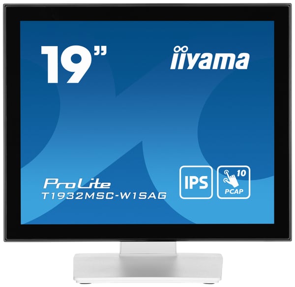 iiyama ProLite T1932MSC-W1SAG tietokoneen litteä näyttö 48,3 cm (19") 1280 x 1024 pikseliä Full HD LED Kosketusnäyttö Pöydän pinta Valkoinen