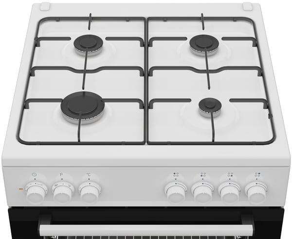 Beko FBE62120WD Fritstående komfur Elektrisk Gaskomfur Sort, Hvid