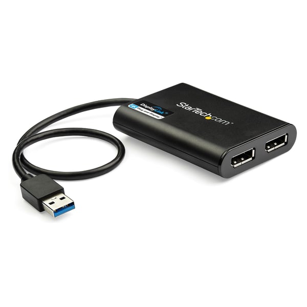StarTech.com USB 3.0 til Dobbelt DisplayPort Adapter 4K 60Hz, DisplayLink Certificeret, Video Konverter med