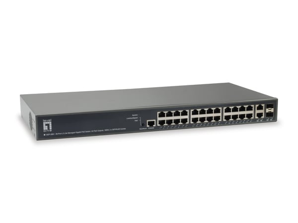 LevelOne GEP-2681 netværksswitch Administreret L3 Gigabit Ethernet (10/100/1000) Strøm over Ethernet (PoE) Sort LevelOne GEP-2681 netværksswitch Administreret L3 Gigabit Ethernet (10/100/1000) Strøm over Ethernet (PoE) Sort