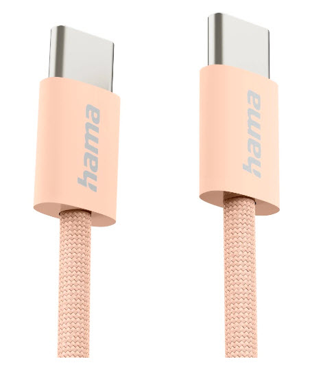 Hama Fabric USB-kabel USB 2.0 1 m USB C 0,48 Gbit/sek. Orange