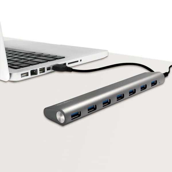 LogiLink UA0308 gränssnittshubbar USB 3.2 Gen 1 (3.1 Gen 1) Type-A 5000 Mbit/s Grå