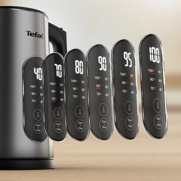 Tefal Selection KI871DE0 vedenkeitin 1,7 L 1500 W Musta, Ruostumaton teräs